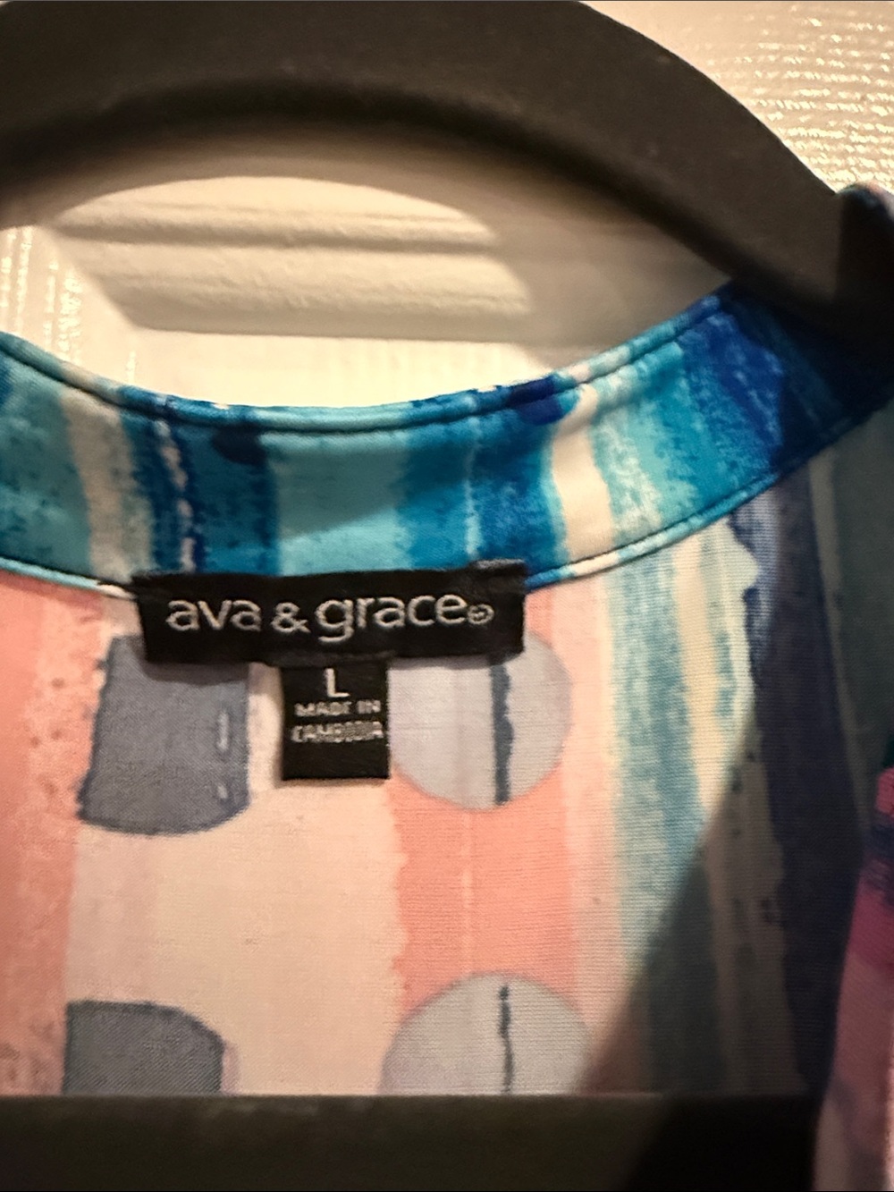 Ava & Grace Striped Multi-Color Pocket Tunic - Blue, Pink, Coral - Picture 2 of 3